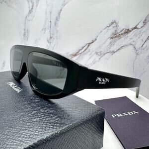 New PRADA Sunglasses Black Gray Lens 57-13-140 Authentic Prada